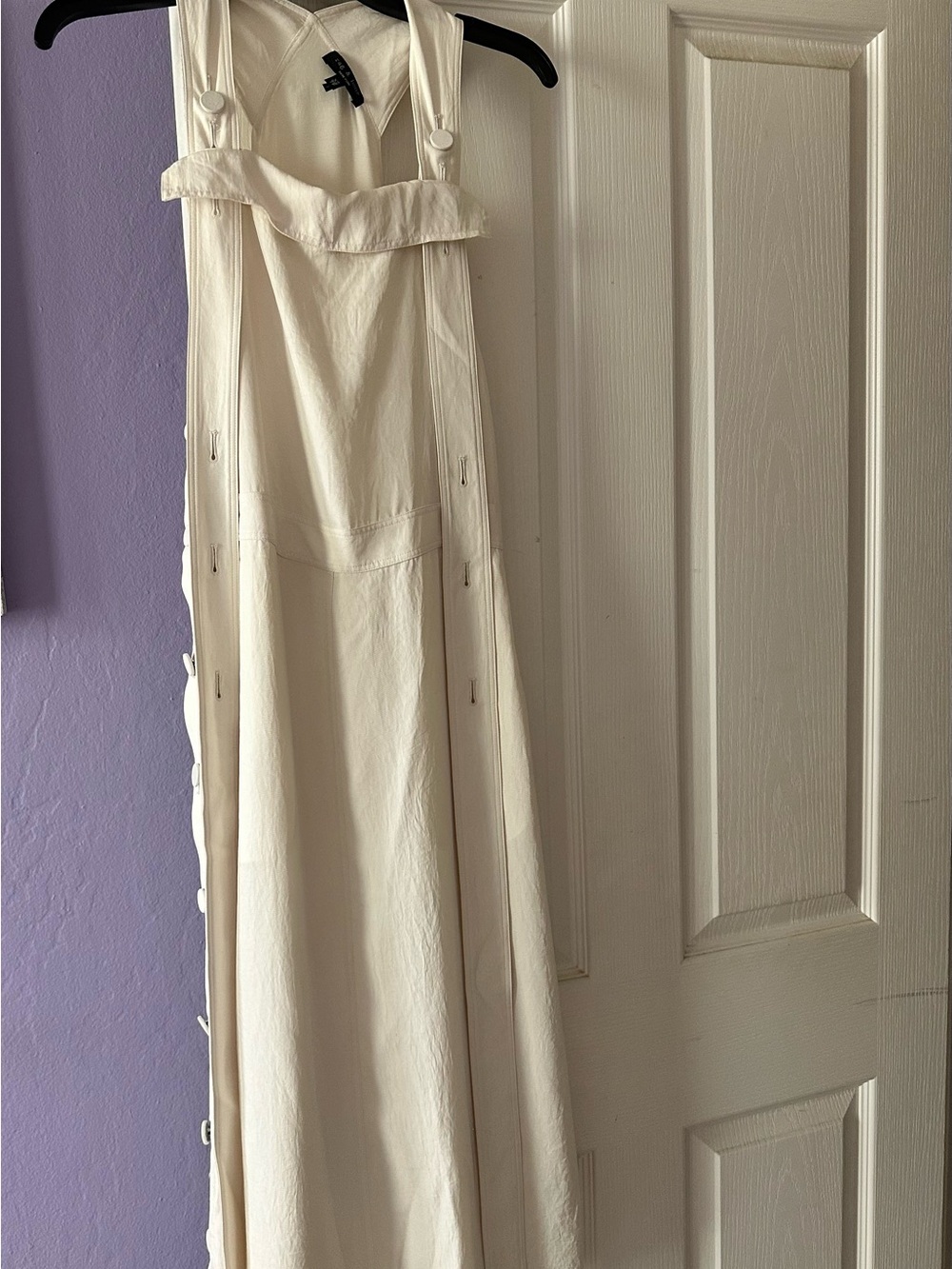 rag & bone Cream Sleeveless Maxi Dress with Button Trim